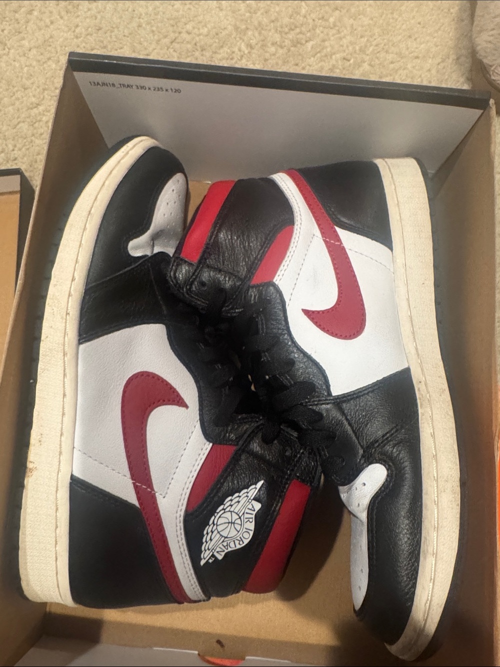 Jordan Men’s High-Top Sneakers - Black White Red